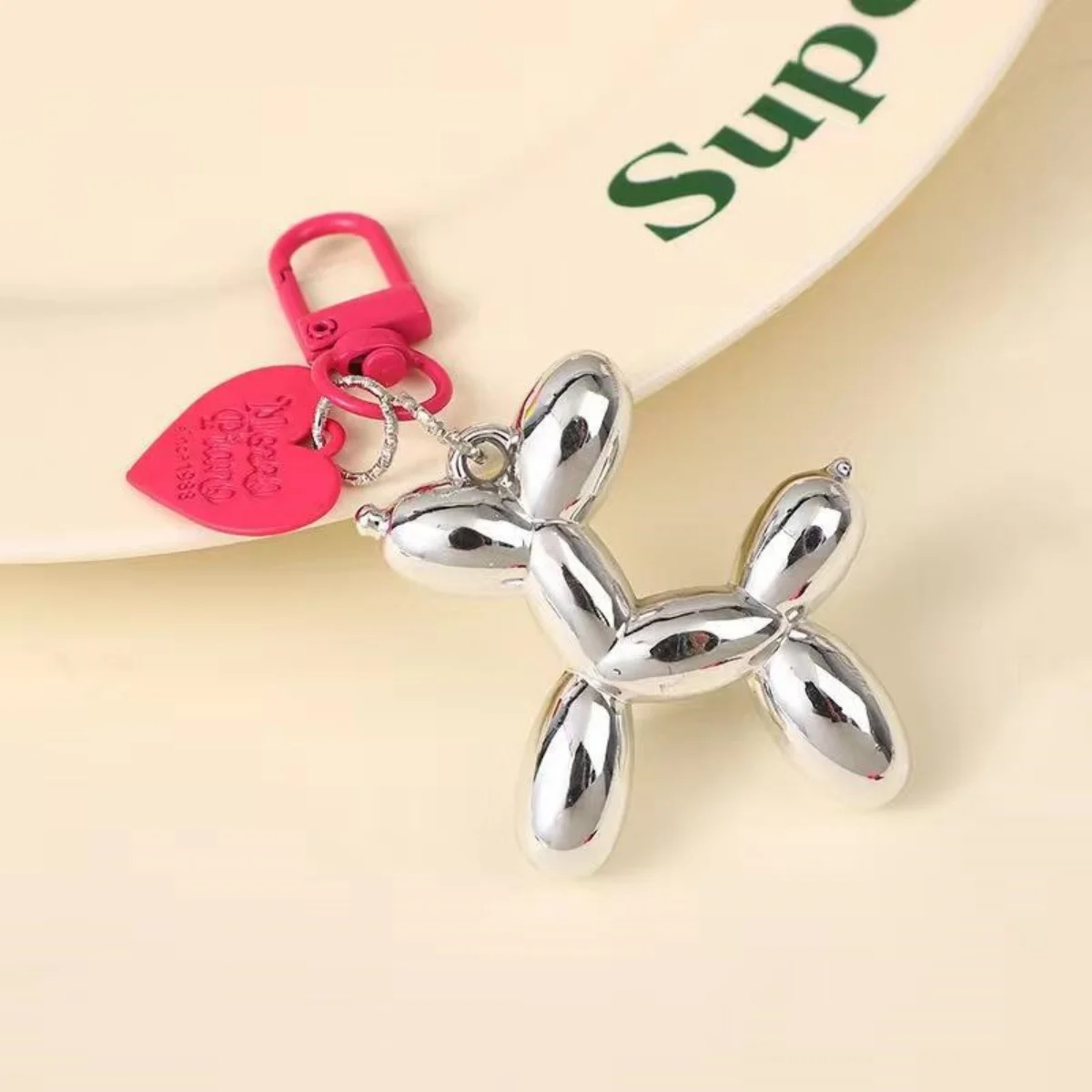 Cute Acrylic Cartoon Balloon Dog Keychains for Women Bag Pendant Couple Car Key Chains Jewelry Gift Decoration Accessories image 4