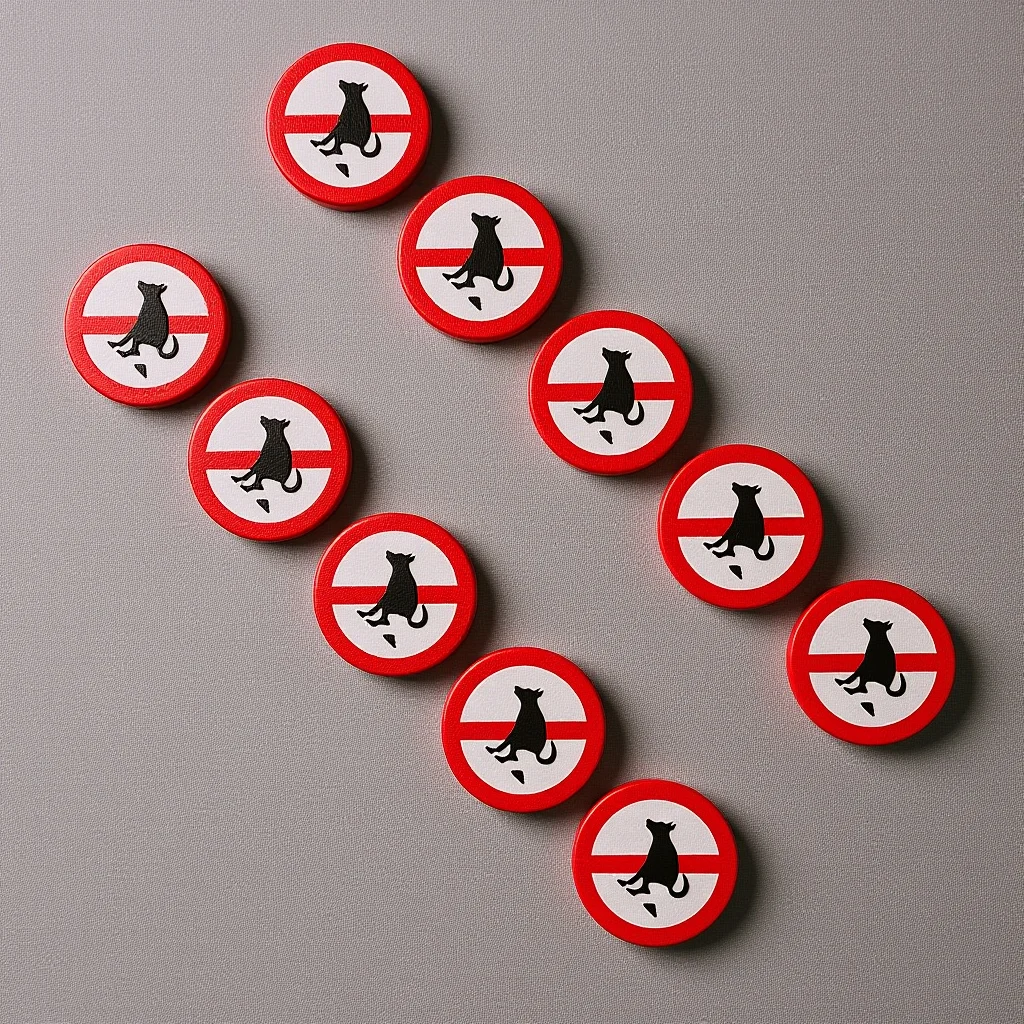 

10pcs No Pet Pooping Sign Stickers Waterproof Decals Durable For Cars Tables Bumpers Outdoor Indoor Use Prohibitory Environment