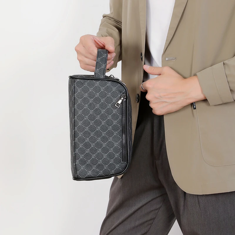 Fashion Brand printed Business Clutch Bag High Quality PU Leather Envelope Bags Casual Travel Men's Wallet Cell Phone Pocket