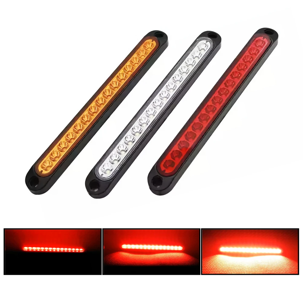 

1Pc Strobe Brake Lights For Car 24V Trailer Rear Lights RV Camper Caravan Bus Van Third Stop Signal Red White Amber