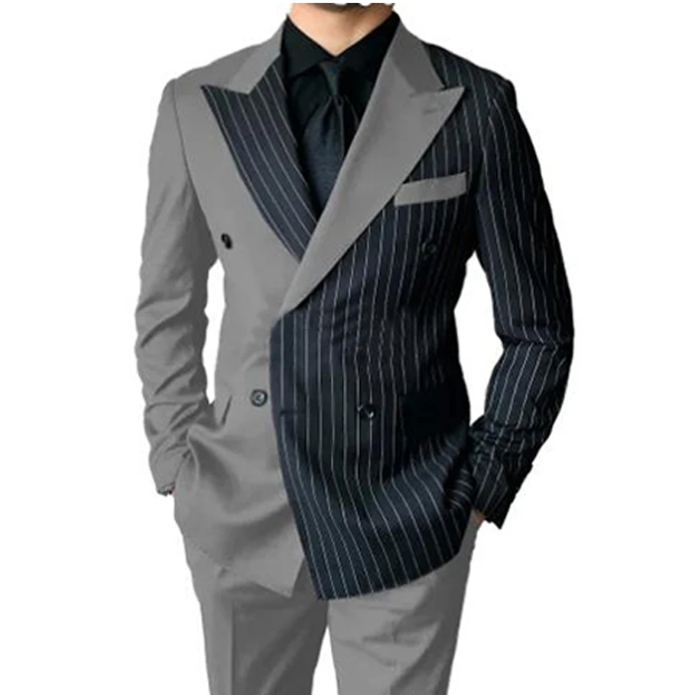 Blazer Suit For Men 2 Piece Outfit Set Suits High Quality 2024 Pants Mens Clothing Fashion Party Wedding Tuxedo Jackets  Black