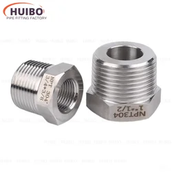 1pcs High Pressure Reducing Bushing NPT PT Thread Pipe Fitting 1/8 1/4 3/8 1/2 3/4 1 1-1/4 Adapter 304 Stainless Steel Connector