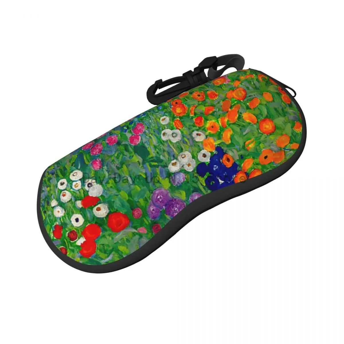 Gustav Klimt Horizontal Glasses Case Cottage Garden Print Cute Travel Sunglasses Pouch Male Female Zip Eyewear Box