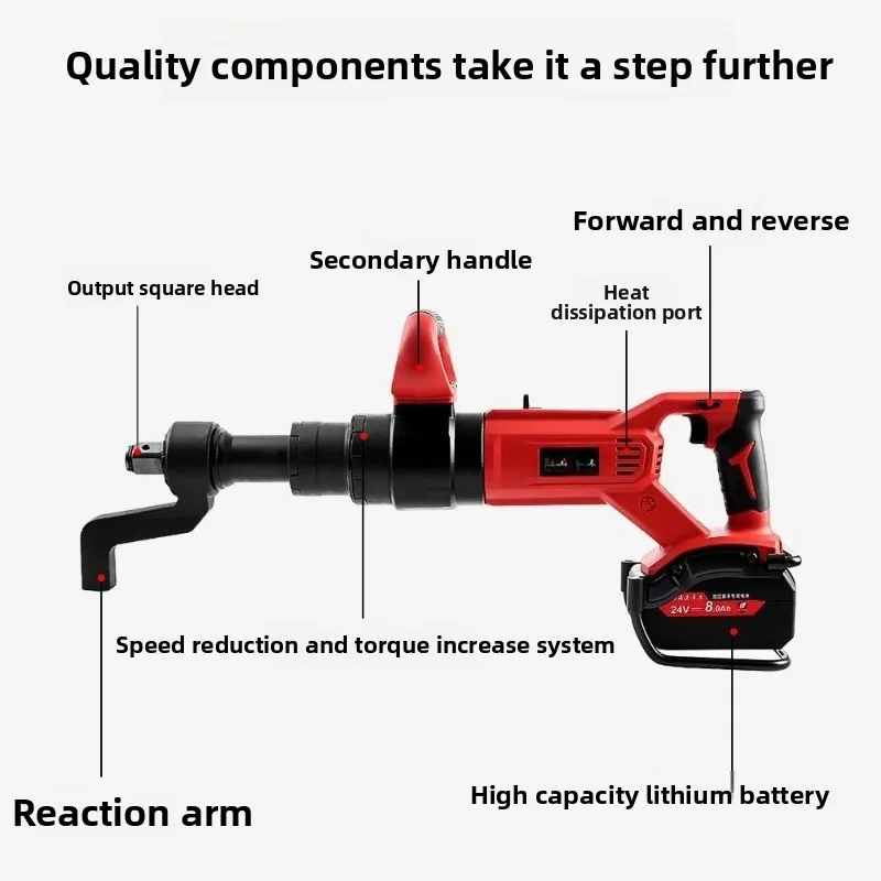 Lithium battery torque wrench, easy removal of semi-trailer tire screws, high-strength bolts