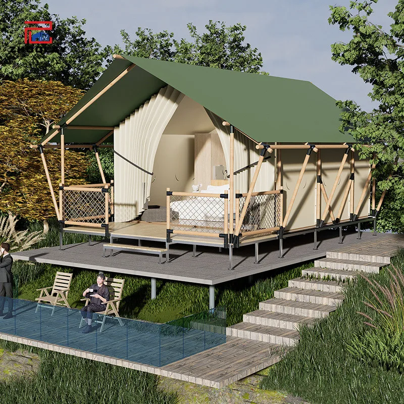 Two Room Balcony Thickened Rainproof Hotel Resort Outdoor Camping Family Style High End Tent