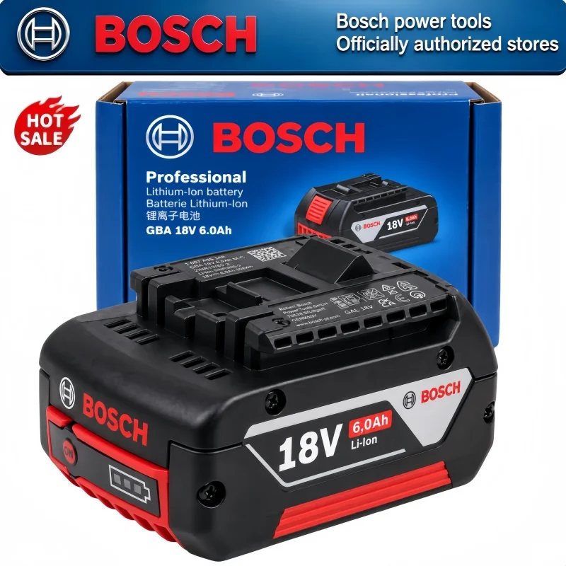 100% Original Bosch 18V Battery 6.0Ah Li-ion BAT609 BAT610G BAT618 BAT620 BAT622 Replacement Battery for GSR18V-LI Power Tools