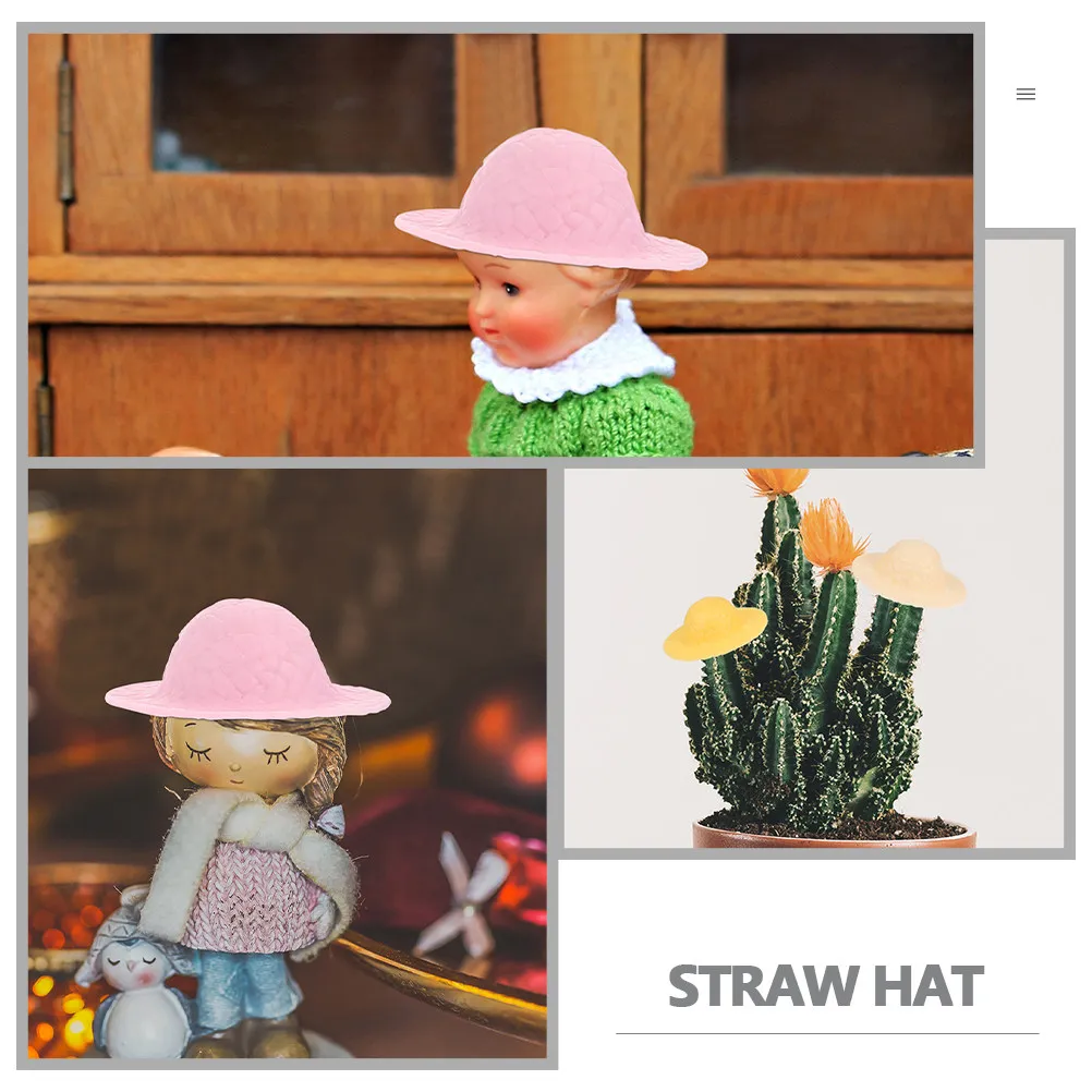 

60Pcs Mini Fake Straw Hats Imitated Small Hats for DIY Craft Projects Party Photo Props Creative Small Hat Decor