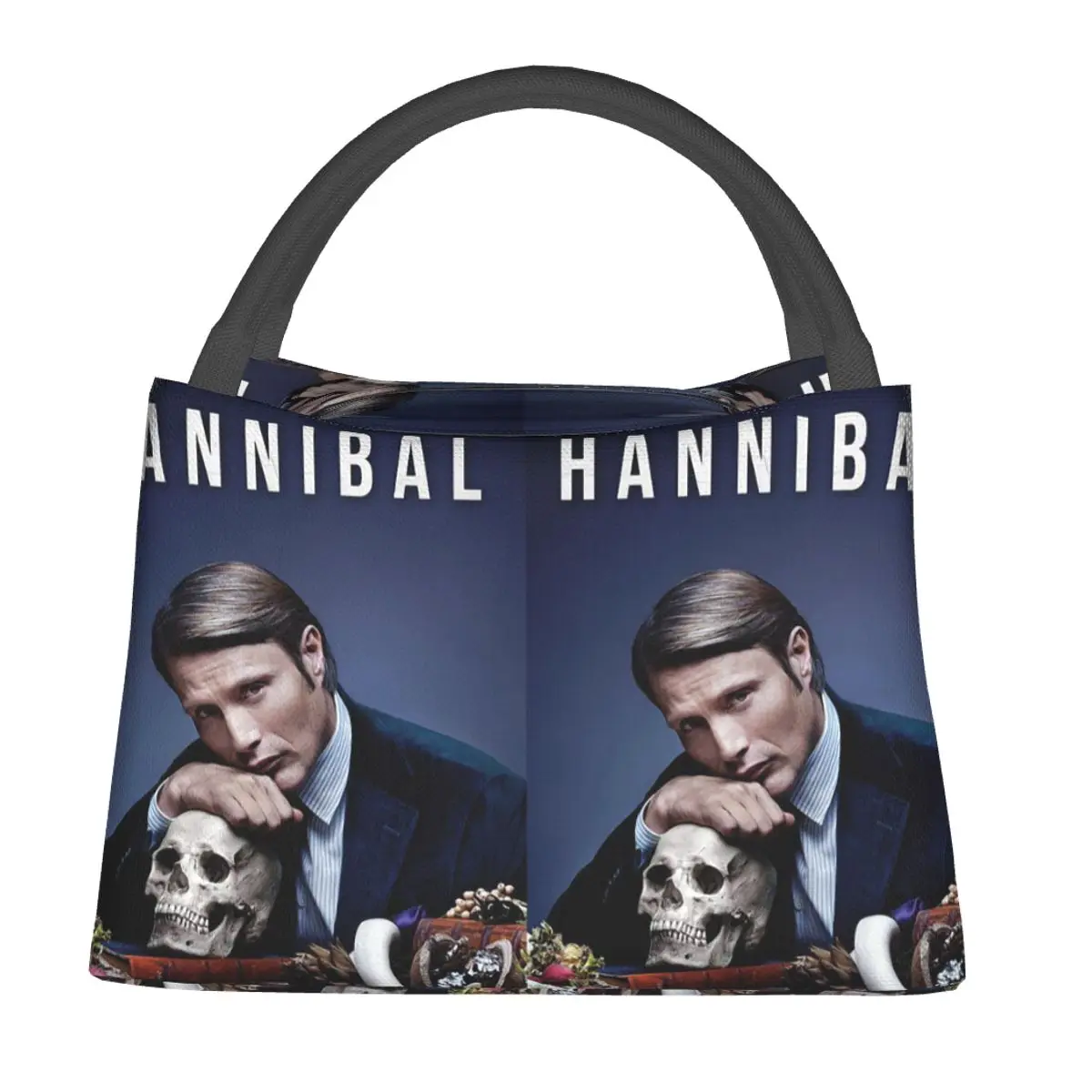 Hannibal Mads Mikkelsen Horror Movie Merch Insulated Lunch Bag for Women Children Portable Food Boxes Thermal Lunch Box Tote