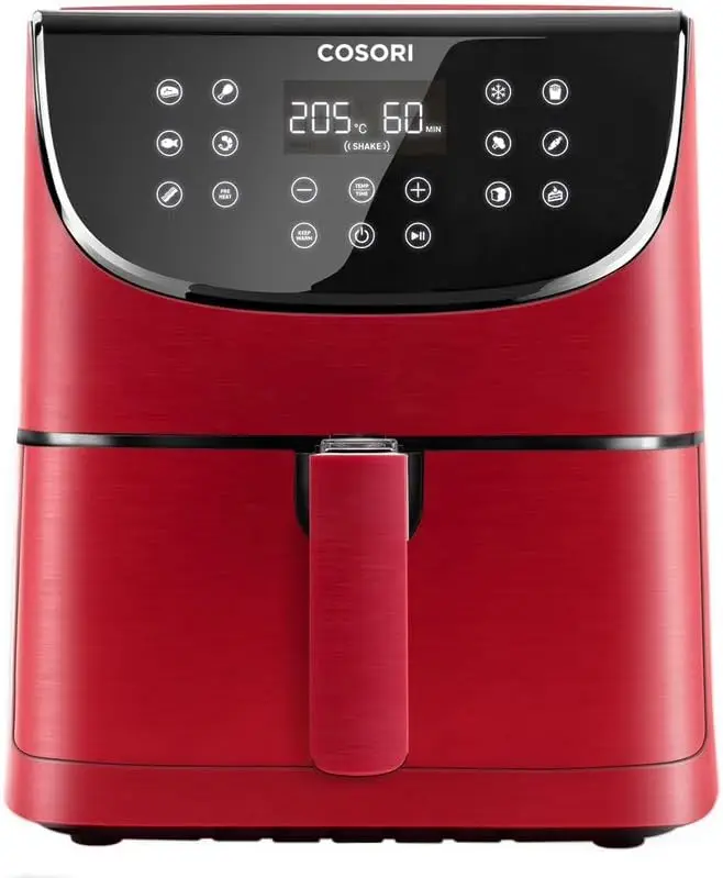 

5.8QT Air Fryer XL Oil-Free, 11-in-1 Programmable with Preheat & Shake Reminder, Digital Touchscreen, Nonstick Basket, 100 Recipes, Red