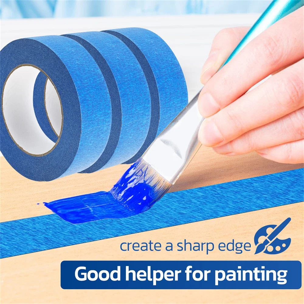 2 / 5 PCS Paint Tape Multi-Surface Masking Easy Removal Paint Tape Security Wall Painting Crafts Art Construction Home 50m/Roll