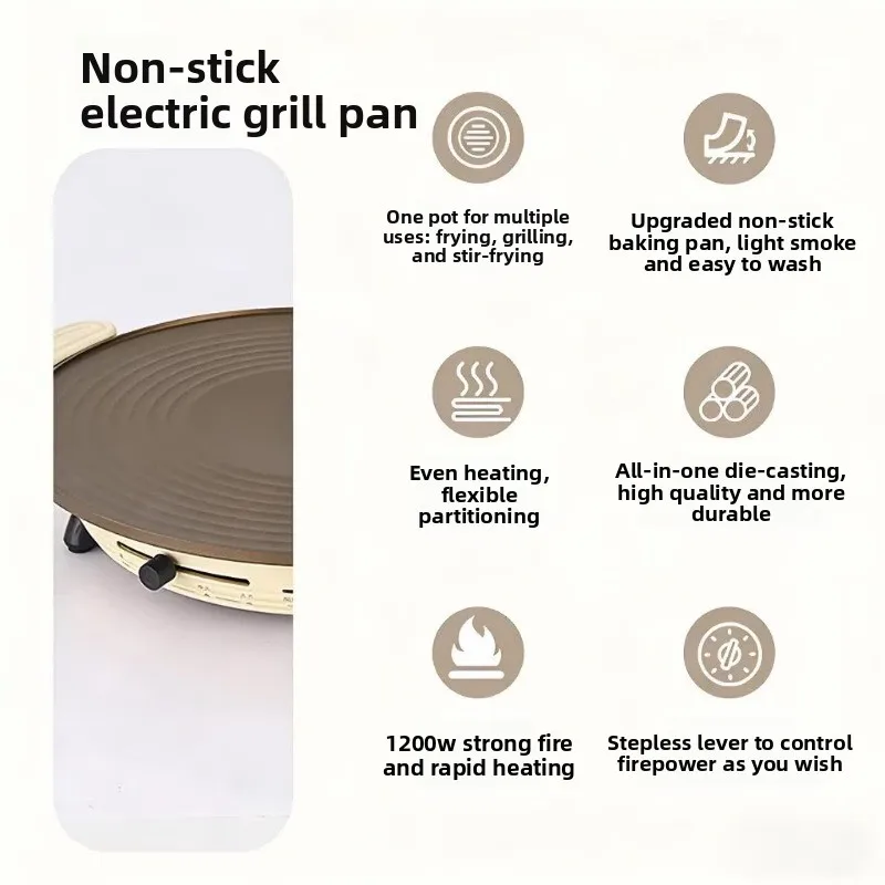 Smoke-free non-stick multi-functional barbecue plate, barbecue plate, family grilled fish plate