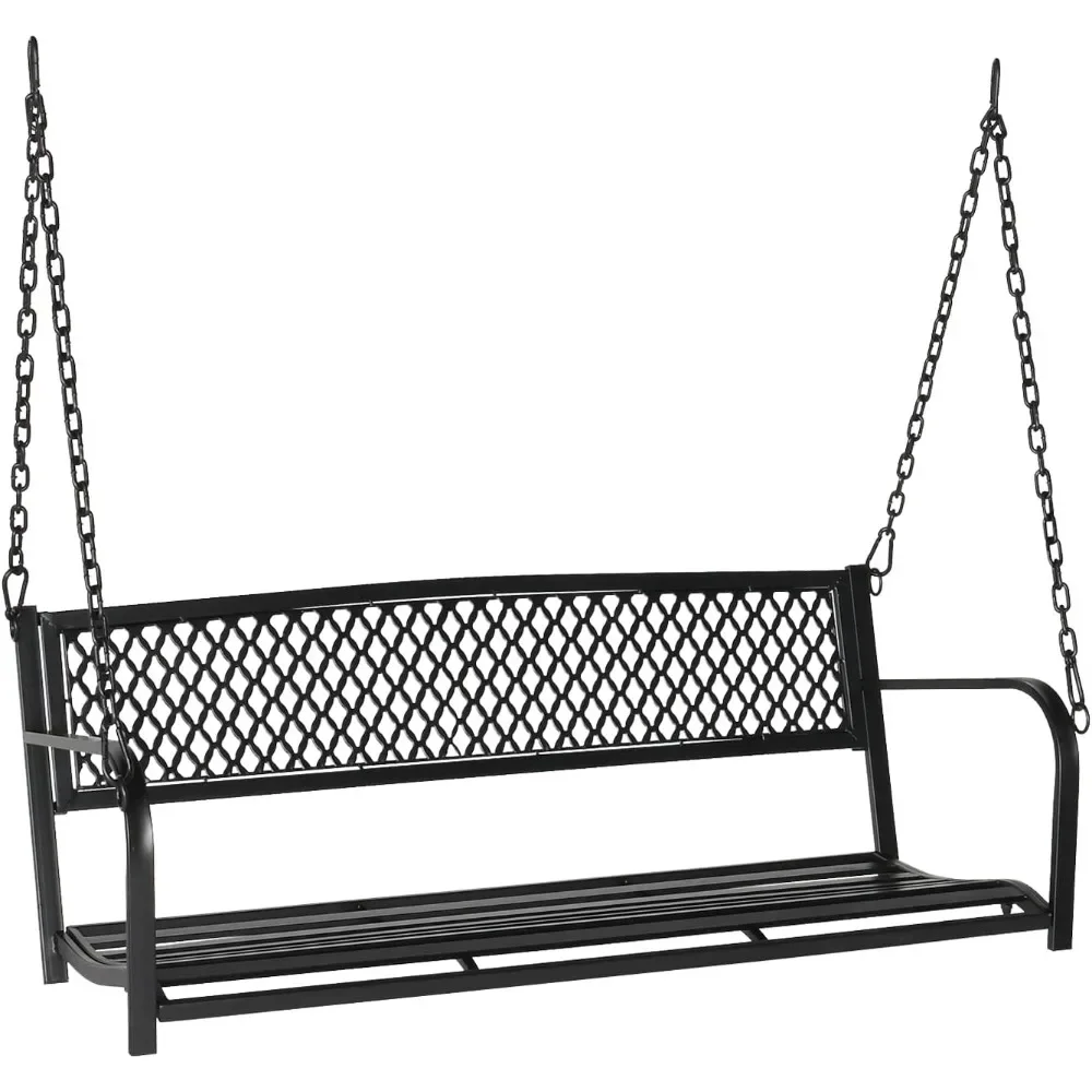 

Upgraded Metal Patio Porch Swing, 660 LBS Weight Capacity Steel Porch Swing Chair for Outdoors, Heavy Duty Garden Swing