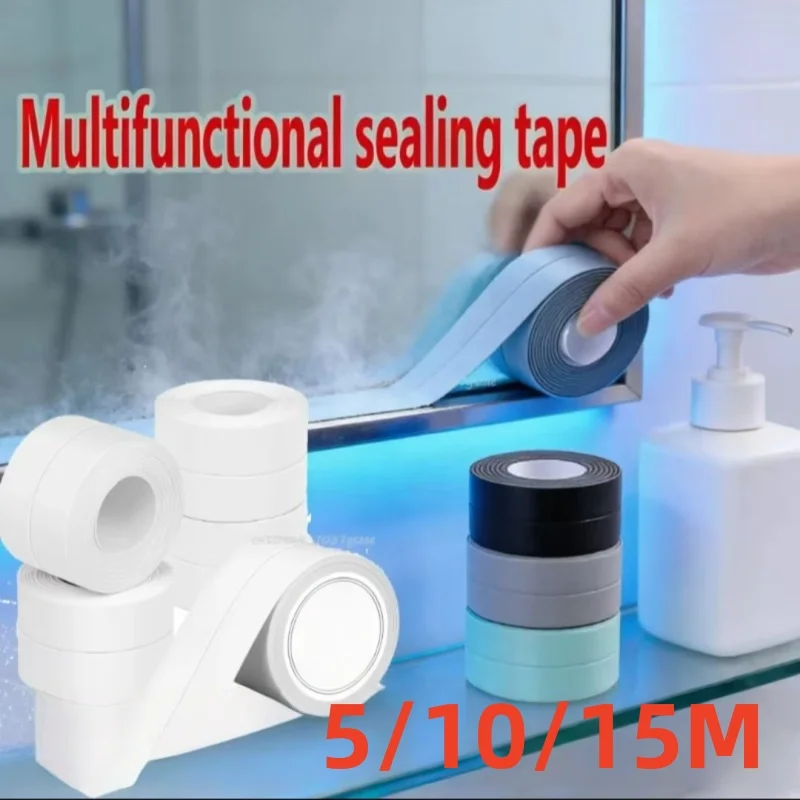 Waterproof Sealing Tape Strips PVC Self Adhesive Wall Sticker for Bathroom Shower Bath Seal Caulk Strip Kitchen Sink Mold Proof