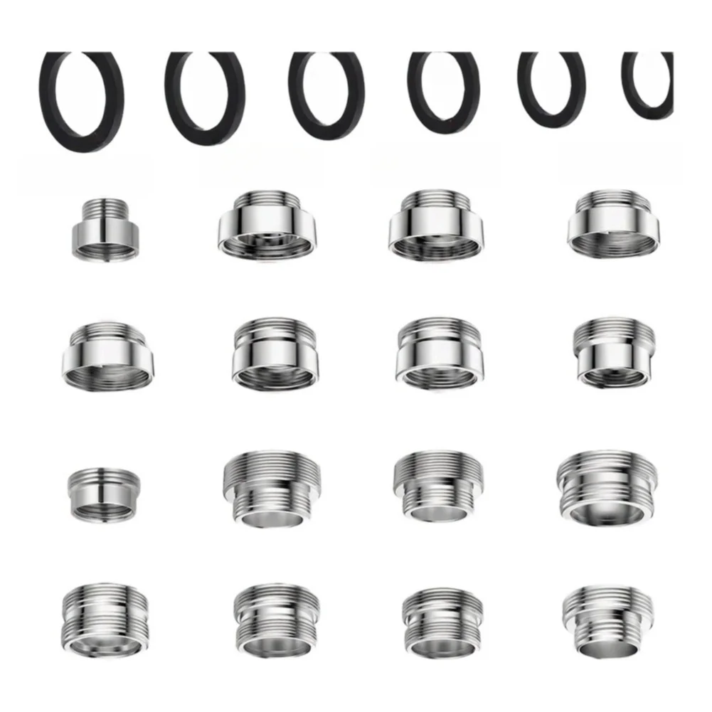 Double Threaded Fitting Faucet Adapter Set Robust Plastic Material High Pressure Resistance Easy Installation Design