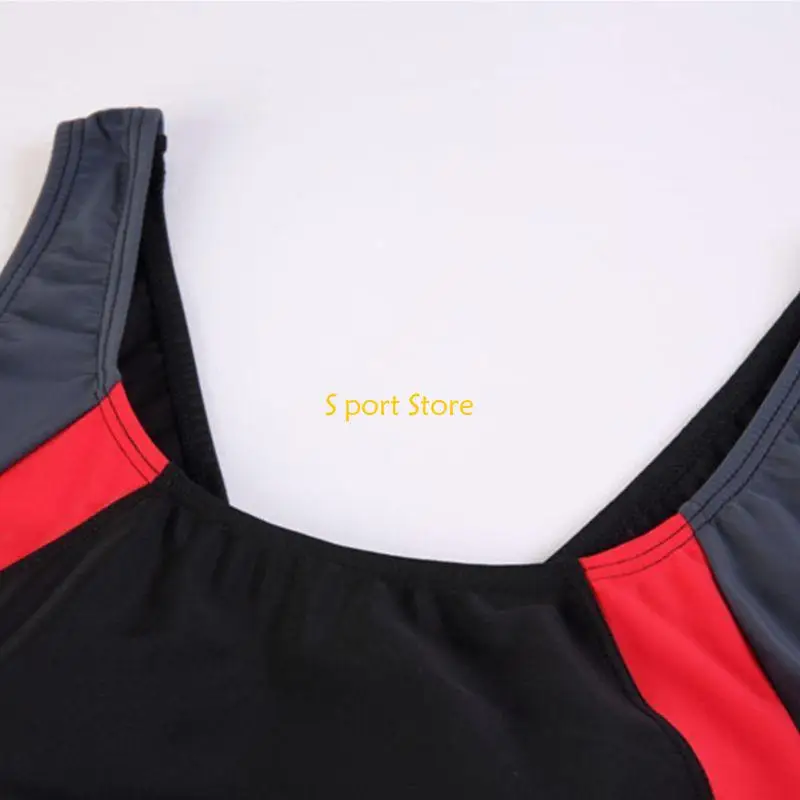 

U2JB Женский цельный купальник без рукавов Рашгард в полоску с цветными блоками для подводного плавания