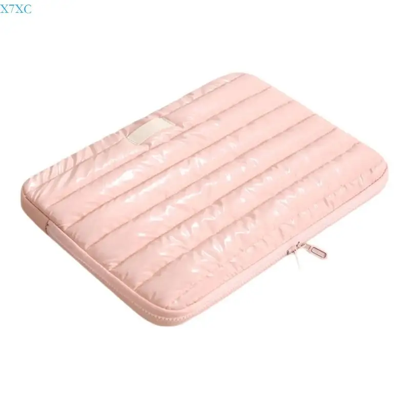 X7XC Elegant Quilted Laptop Sleeve 13 14 Inch for Women and Men College Student Computer Gift Protective Laptop Case