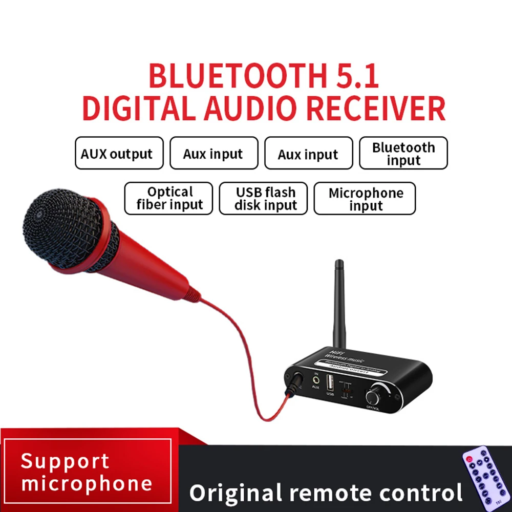 デジタル-アナログオーディオコンバーター,spdif光ファイバーシグナルデコーダー,3.5mm,AUX,Bluetooth-5.1互換レシーバー