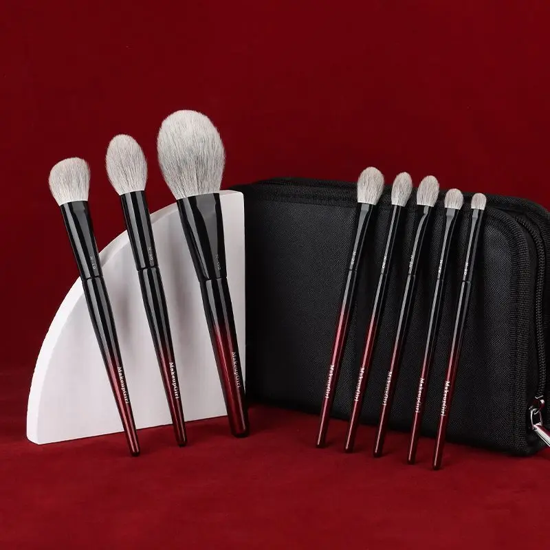 Meizu Girl Crimson Glaze Makeup Brush Set Loose Contouring Eye Brush Complete Kit with Brush Bag Included