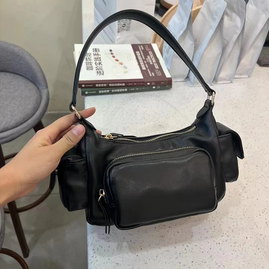 Design Hobo Multi Pocket Locomotive Bag New Single Shoulder Bag Underarm Bag High Capacity Women Bag Tote Purse Handbags Bolsas