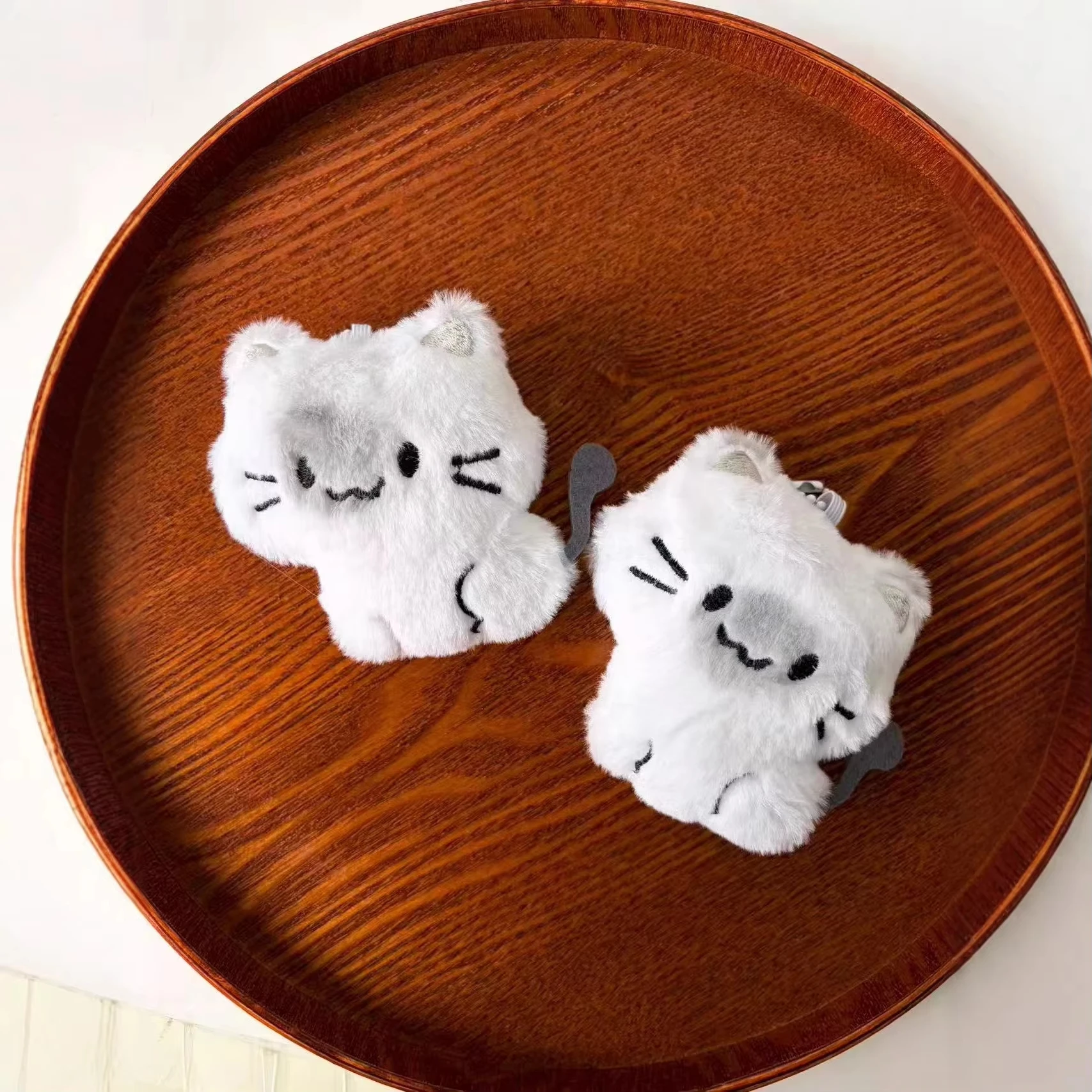 New Siamese Cat Plush Toy Keychain, Cute Kitten Doll Bag Charm & Backpack Pendant, Soft Fluffy Cartoon Chubby Cat Doll Girl Gift