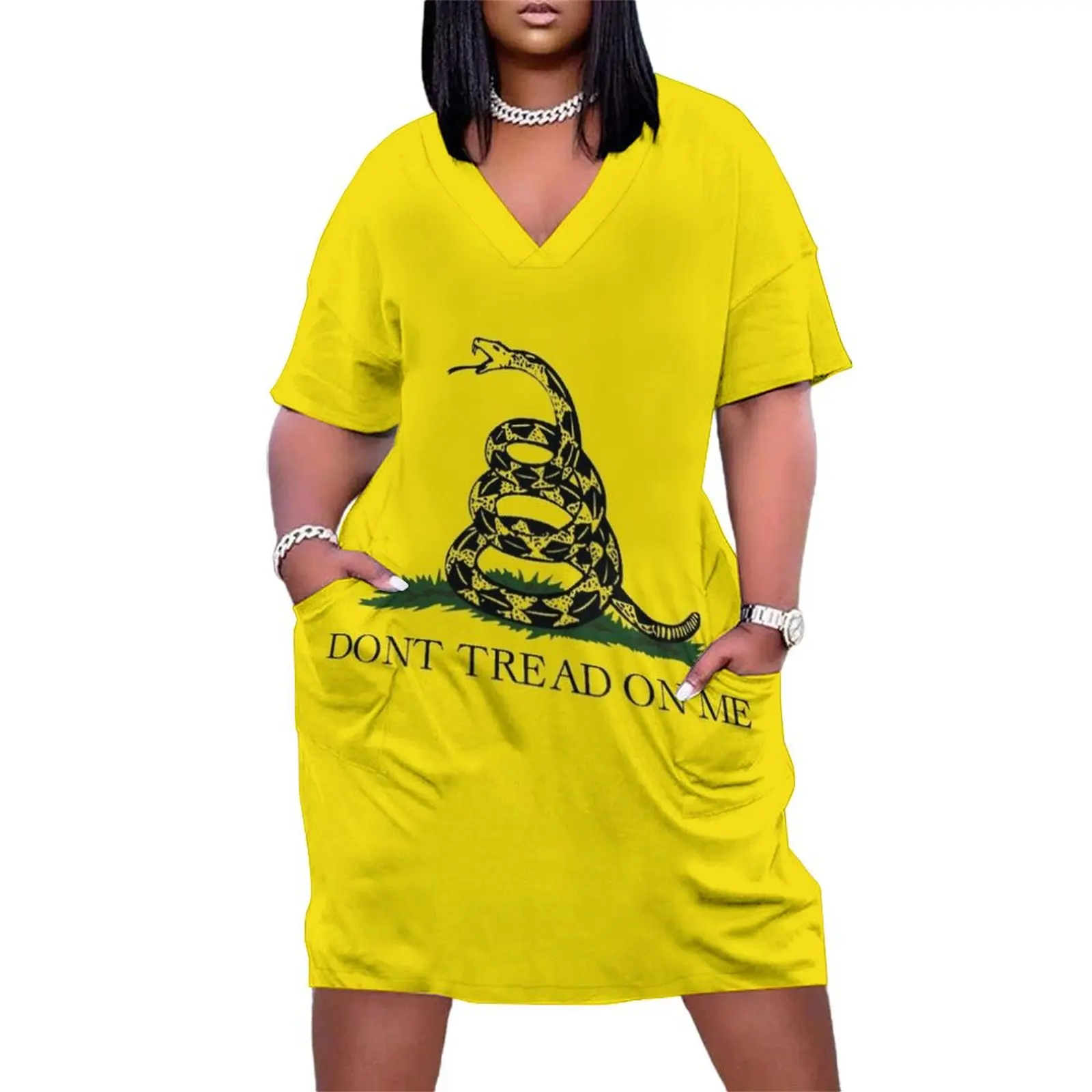 

Gadsden Flag Loose Pocket Dress women long dresses dresses for special events