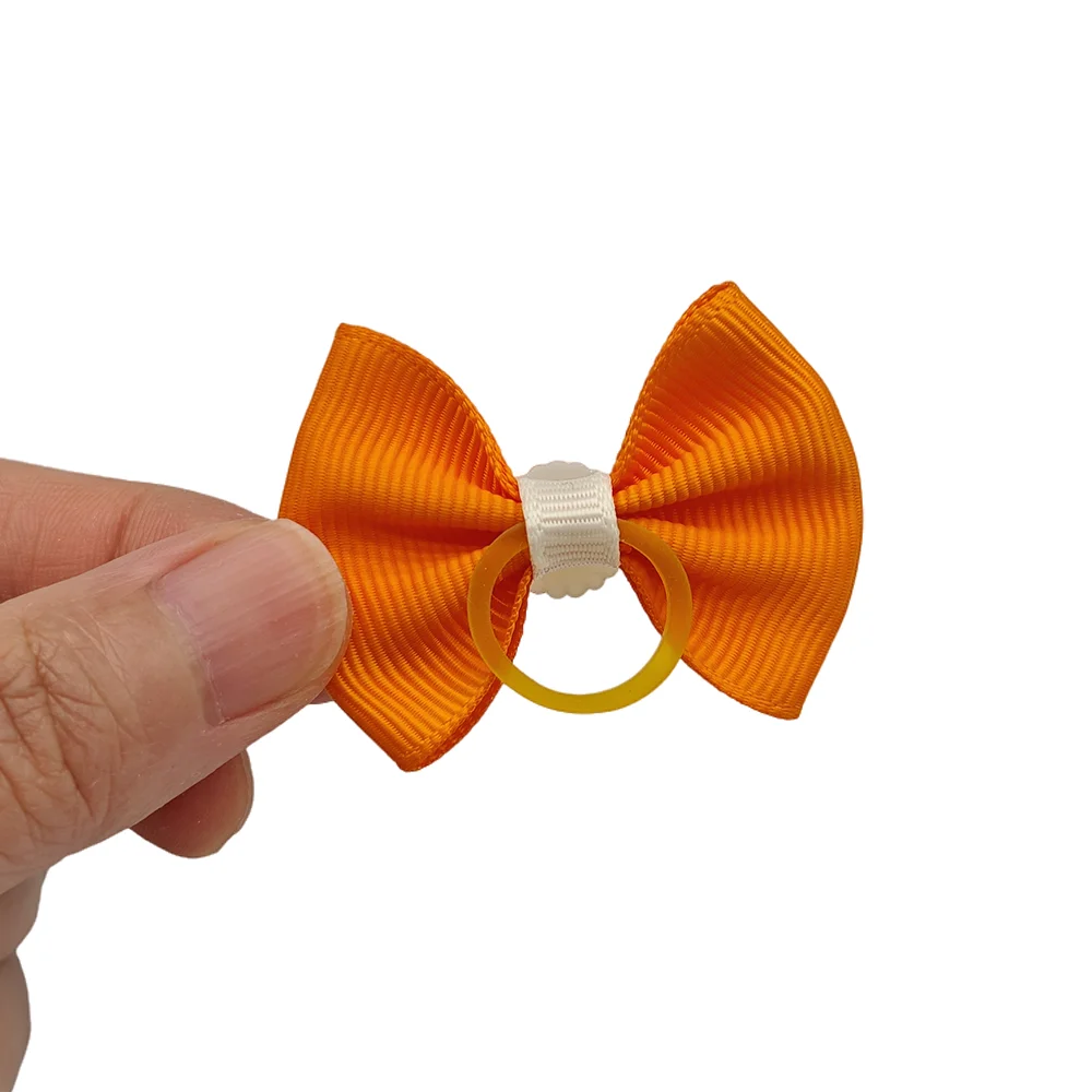 10pcs Hair Bows For Dog Pet Grooming Accessories Puppy Hair Clips With Elastic Rubber Band Yorkshire Terrier Hair Accessories