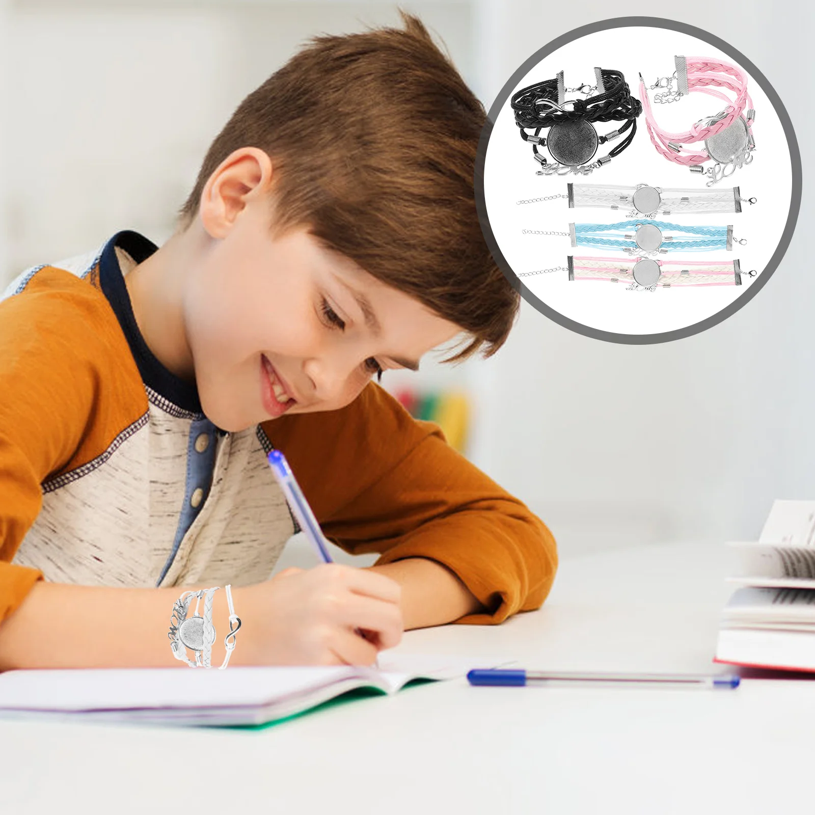 

5Pcs Heat Transfer Sublimation Blank Bezels Customizable Bracelets for Graduation Valentine's Day Christmas Gifts