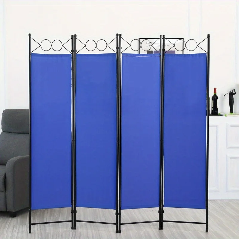 4 Panel Room divider 6FT steel frame screen Folding privacy divider Freestanding