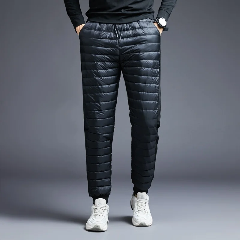 

Winter New Men's White 2023 Duck Down Pants Women High Quality Waterproof Couples Snow Warm Outdoor Padded Trousers 21Q5473