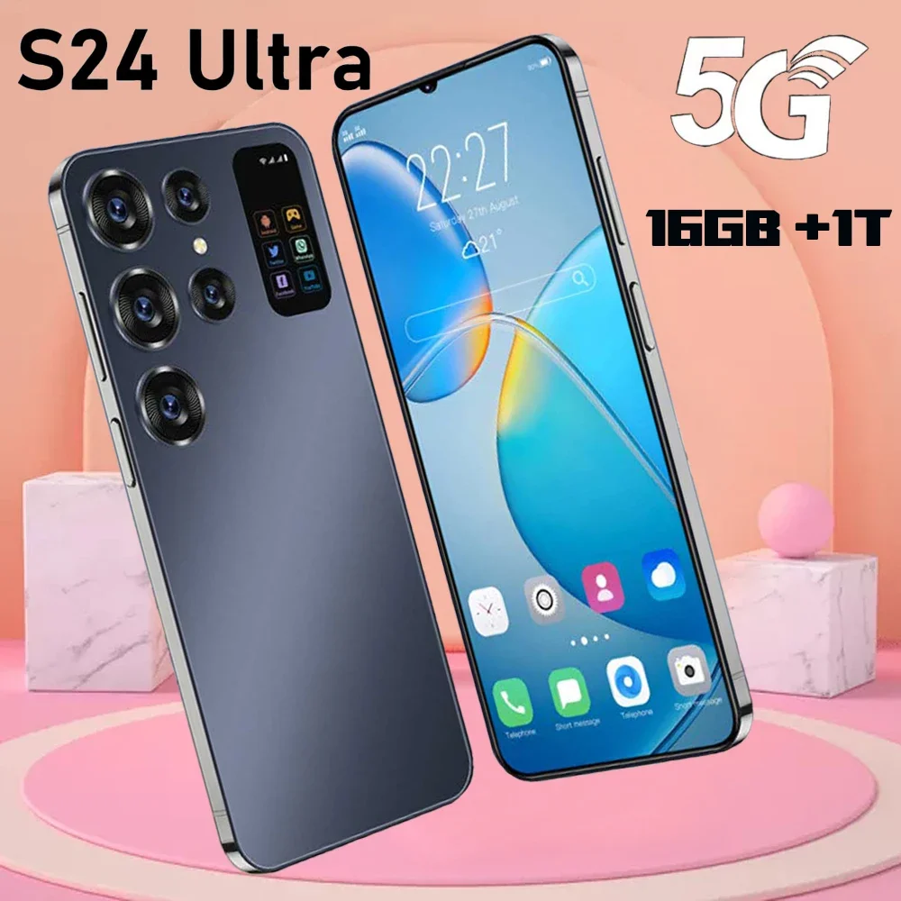 

2024 Original S24 Ultra Smartphone 5G Android Cellphone 7.0 HD Mobile Phones Dual Sim Card Cell Phone 16GB+1TB 7800mAh Celulares