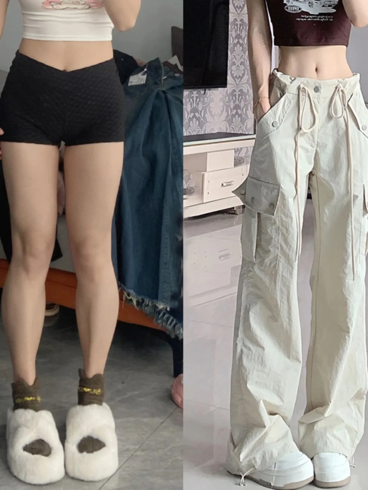 

American Style High Waist Quick Dry Work Pants Women's Thin Large Size Loose Slimming Casual Wide Leg Pants
