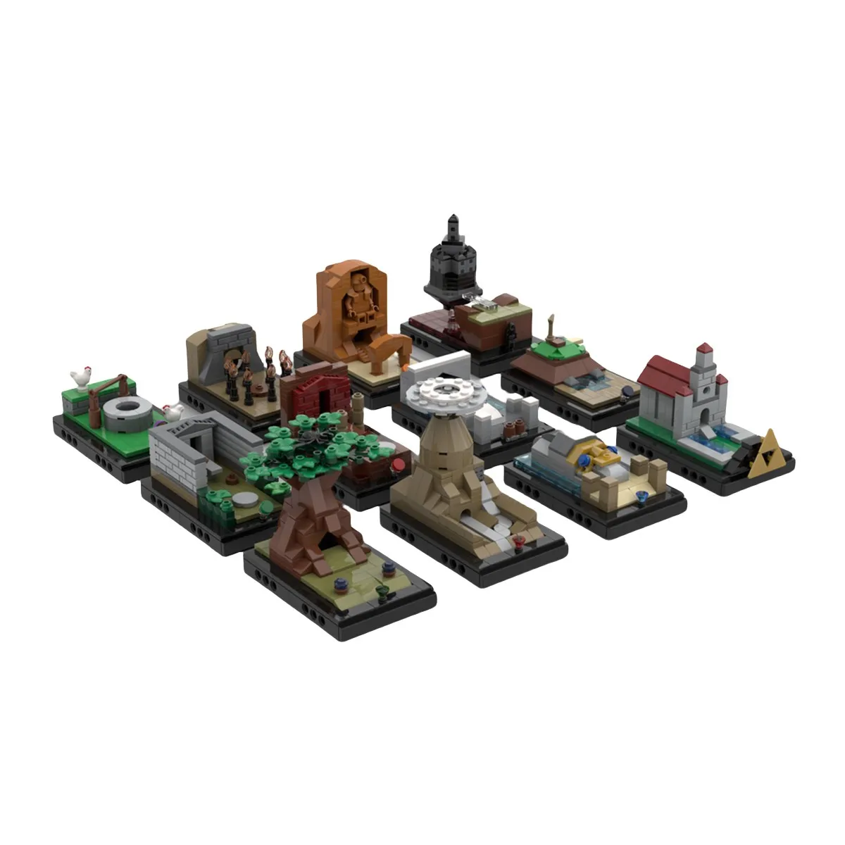 MOC Idea Game Modular Architecture Scene Building Block Set Zeldaed Maku Tree Dark Dungeoned Skyline Model Kid Toy Birthday Gift