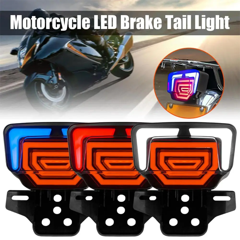 Motorcycle LED Tail Lights With Bracket For Honda CG125 TMX125/155 Driving Brake Lamp Red Amber Turn Signal Light Flashing K7K6