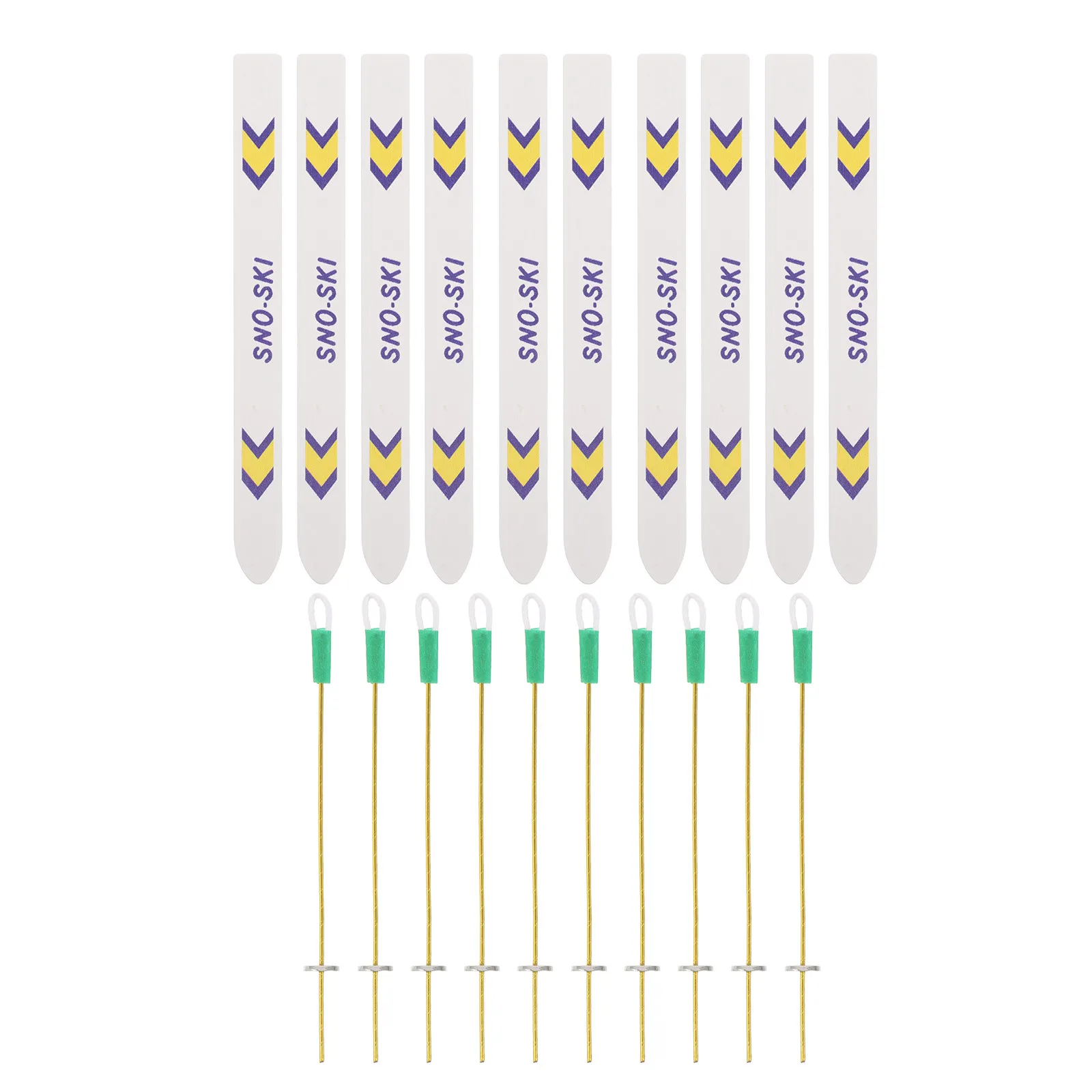 

5Set Mini Skis with Poles Realistic Winter Sport Props for Dollhouse Christmas Display Festive Holiday Miniature Accessories Set