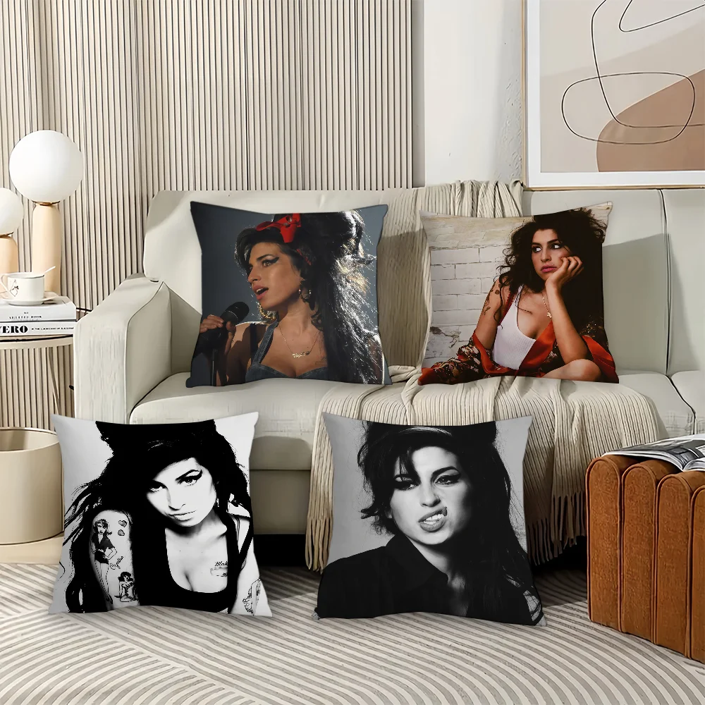 

British singer Amy Winehouse Pillow Case Office Cushions Suitable For Sofa Car Bedroom Decorative Cushion Cover
