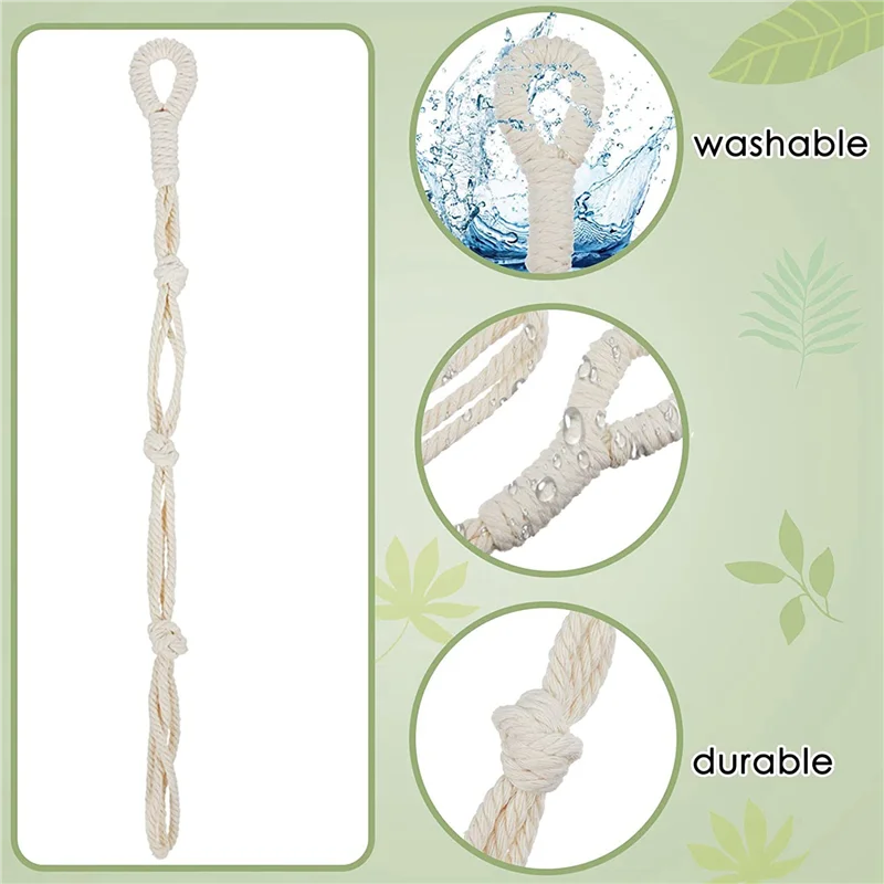 BAAG-8 조각 마크라메 베이지 식물 걸이 익스텐더 로프 식물 걸이 바구니 익스텐더 대형 걸이 식물 냄비 홀더 (베이지색)