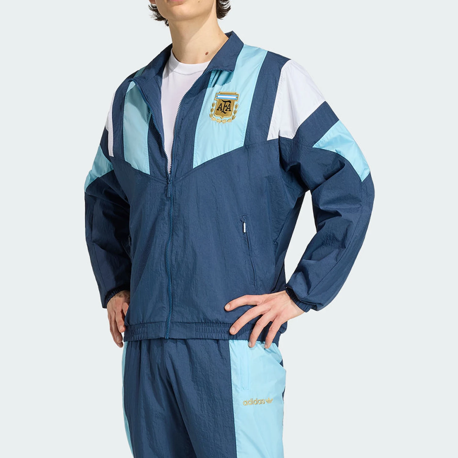 Adidas genuine men's embroidered casual zipper fashionable sports jacket KG2287