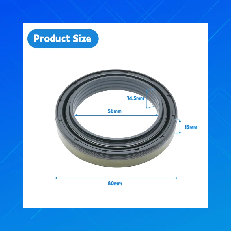 

DMHUI High-quality tractor oil seals, NBR texture，Size 56x80x13/14.5mm,applicable to JCB 813/10061,OEM: Corteco 12018036B