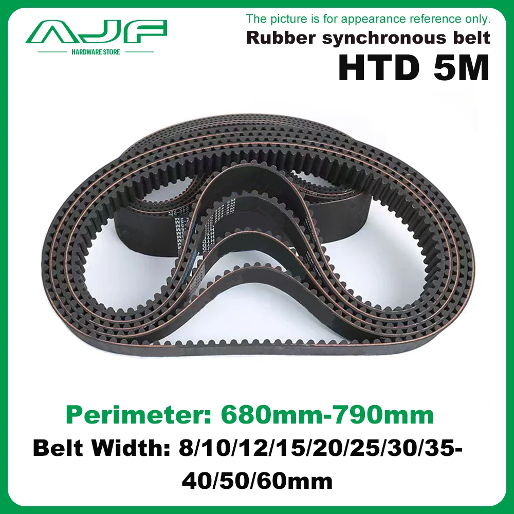 

HTD 5M Timing Belt Perimeter 680mm-790mm Width 8/10/12/15/20/25/30/35/40/50/60mm HTD5M Drive Belt Synchronous Belt