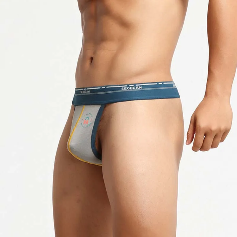 

Brand Men G-Strings & Thongs Underwear Sexy Bulge Penis Pouch Gay Underwear Low-rise Men Panties Breathable Cotton Men Jockstrap