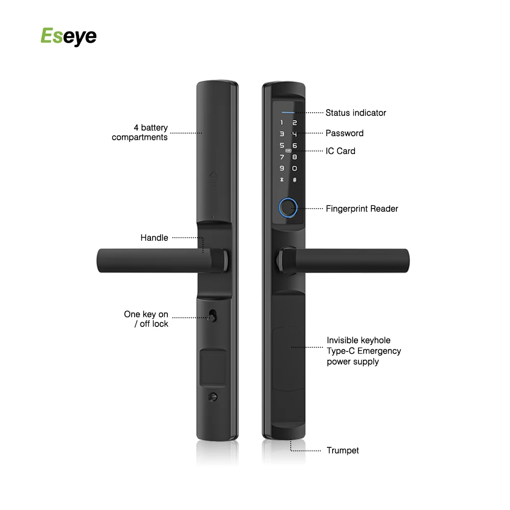 Smart Lock Google Home Battery Tuya Rfid Key Card Keyless Combination Door Lock Fingerprint Lever Lock