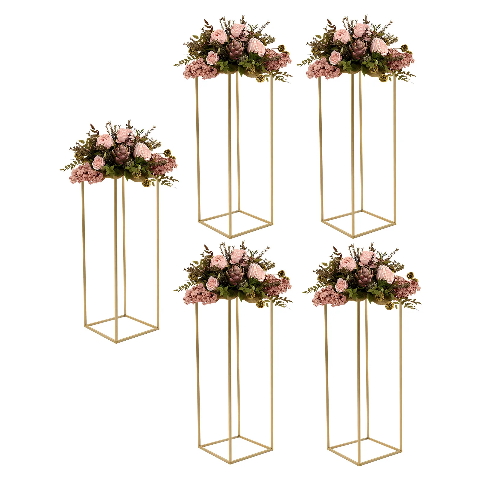 5Pcs Wedding Flower Stand Metal Gold Holder  with a Hamme For Party, Table Decoration