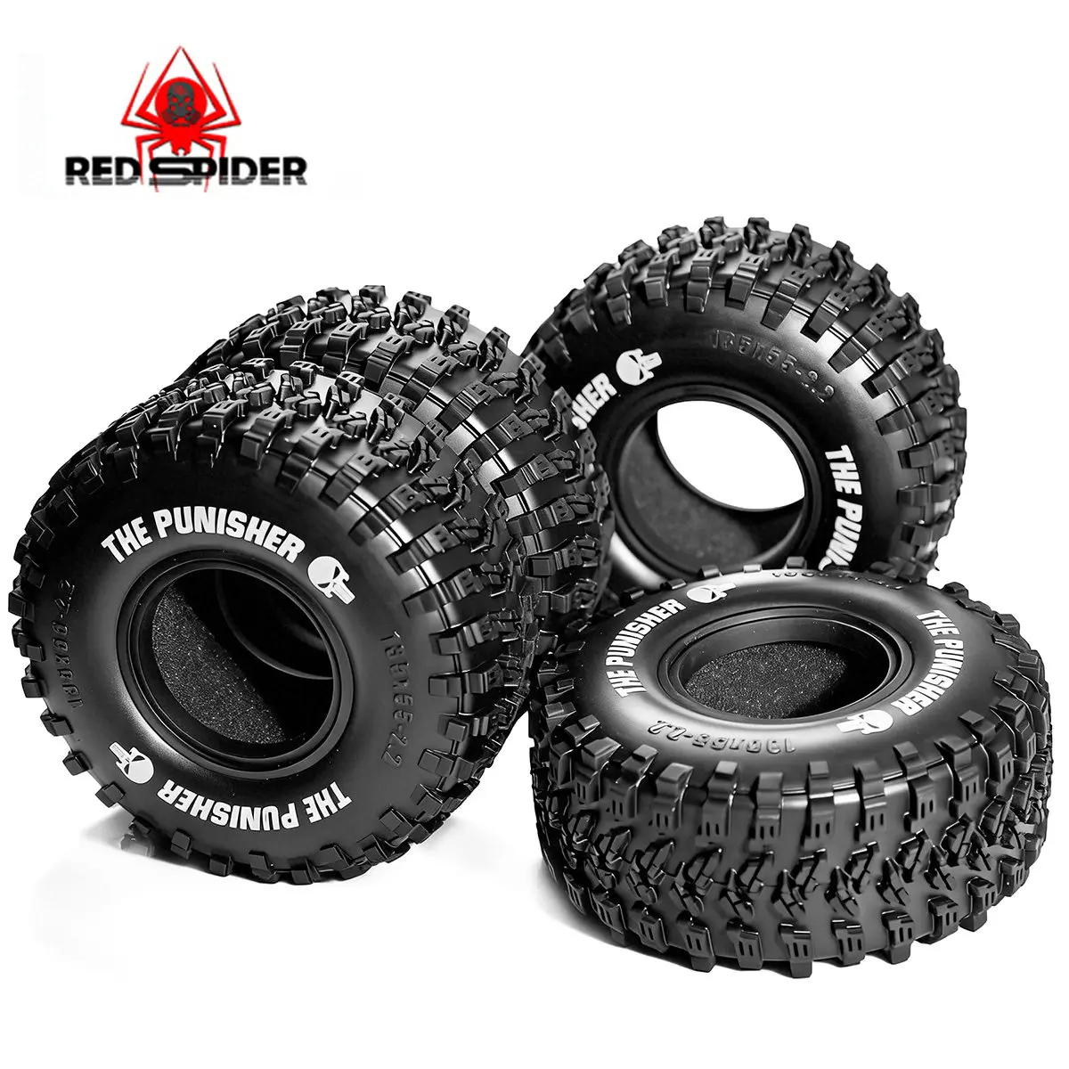 4 Psc 2.2 in Crawler Tires Rock Wheels Mud Tyre for 1/8 CROSSRC X3 YK4082 RC Car Upgrade Parts