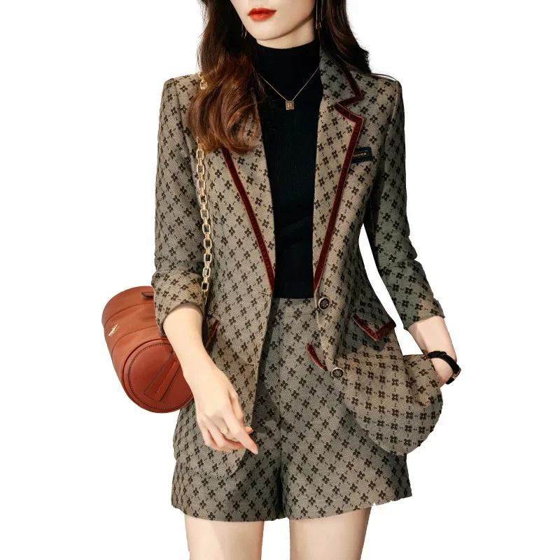 Graue Frauen Anzüge Blazer Business Arbeit tragen Hosen weibliche Frühling Büro Dame Jacke Mode elegante Mädchen Mantel Hose Ballkleid