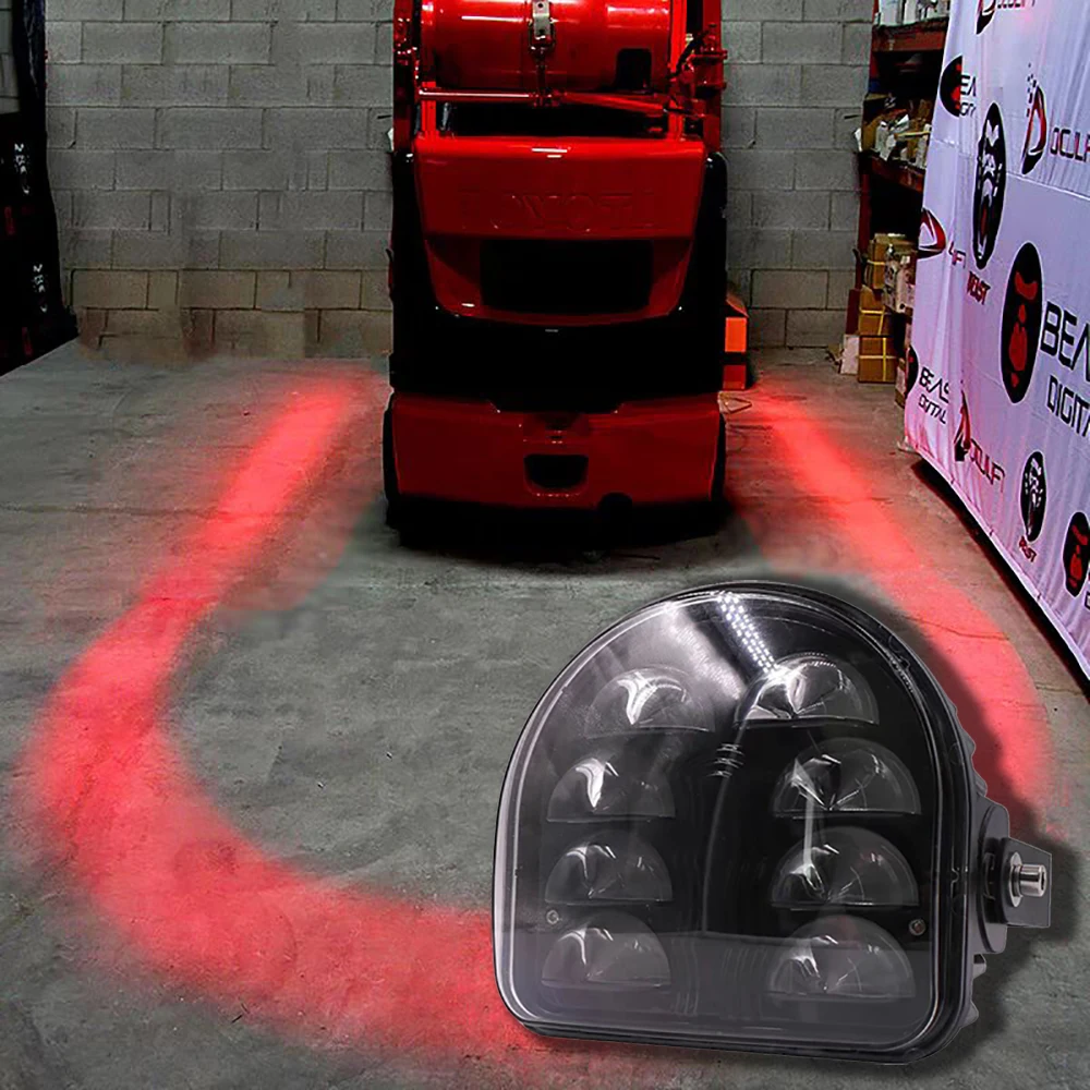 SXMA LED6509 40W LED Work Light U-beam Spotlight Red-light Aluminum Alloy Forklift Light for Truck Engineering Vehicle