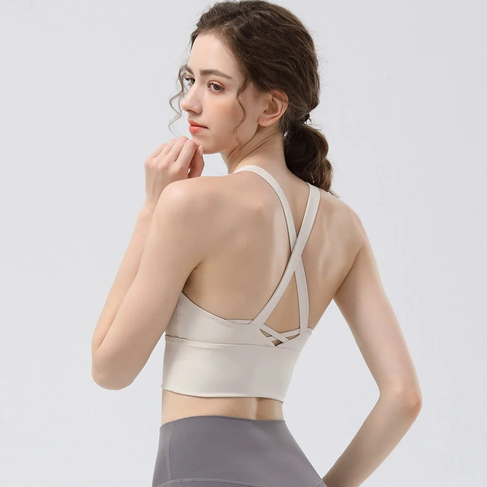 High Support Workout Bra for Ladies Non-removable Cups Underarm Support Shockproof Bust Lift Athletic Bra for Daily Running Yoga
