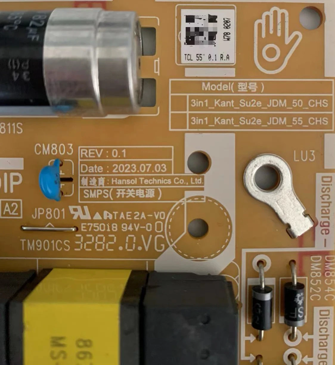 Echte 3in1_kant_su2e_jdm_55_chs Power Supply Board Is Getest Werkt Normaliteit Geschikt Voor 55 "55Inch Tv