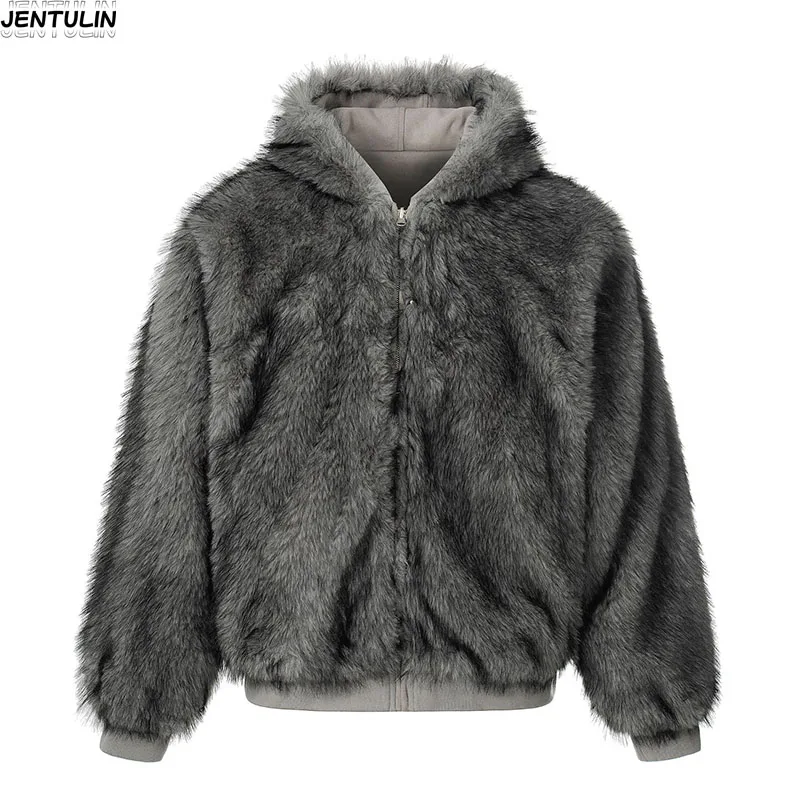 Trendy New Winter Fur Collar Men's Cotton Jacket Reversible Long Sleeve Zipper Male Tops Winter 2025 Woman Clothes Unisex
