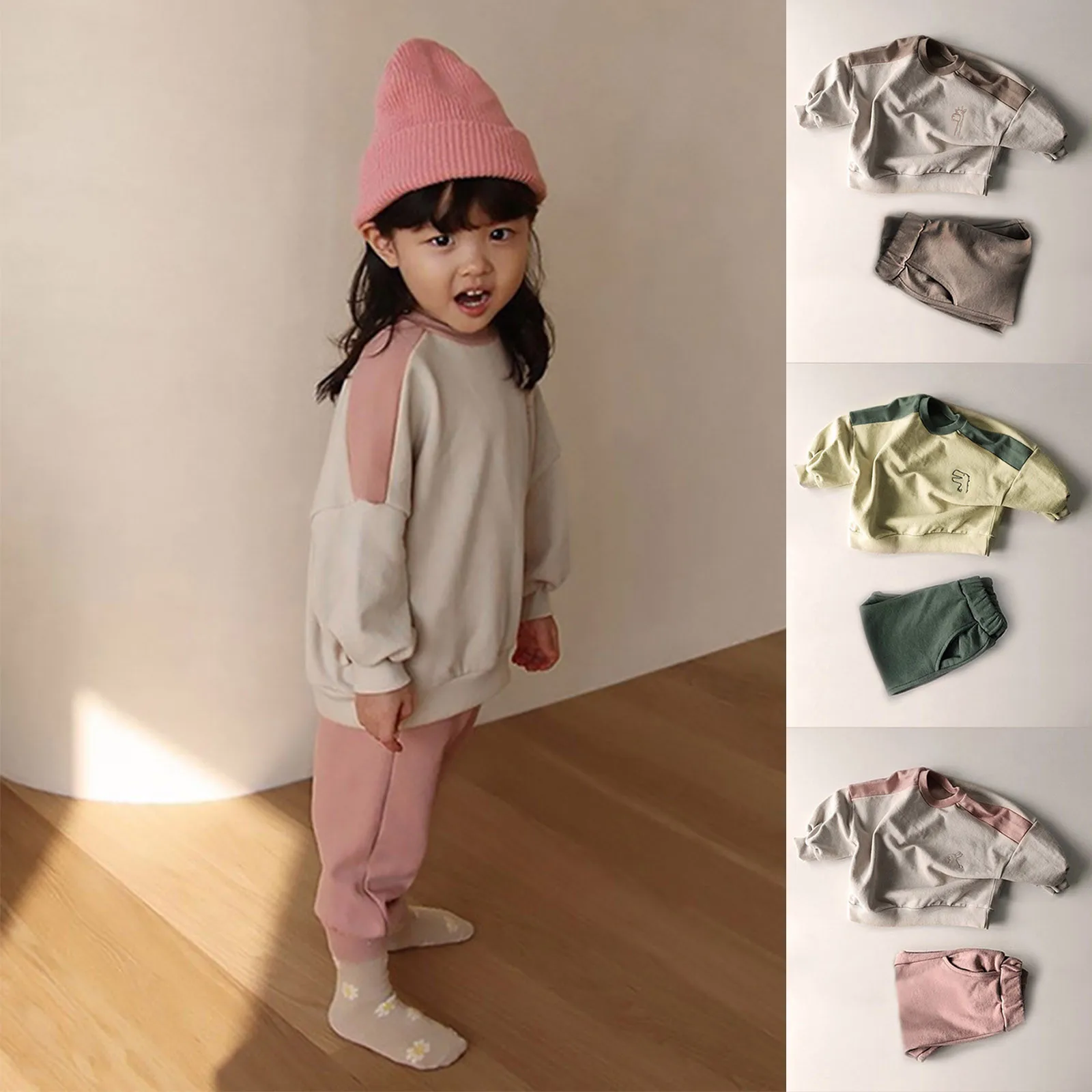 

Toddler Baby Girls Boys Clothes Sets Spring Autumn Cotton Long Sleeve Sweatshirt+Pants Tracksuit Two Piece Outfits 1 2 3 4 5 6Y