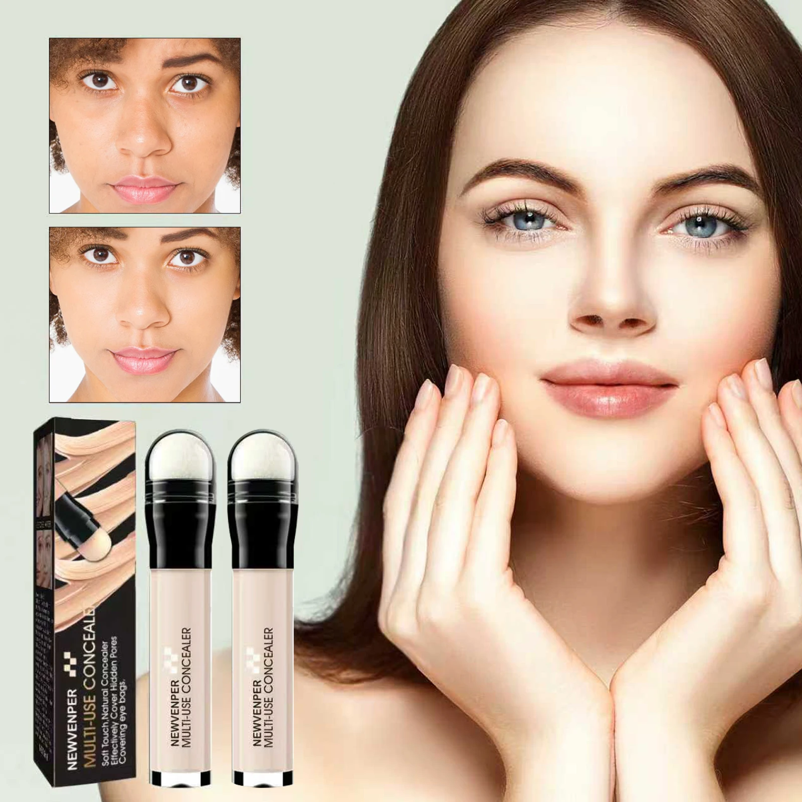 Paquet de 2 bâtons correcteurs, couverture complète, légers, durables pour les cernes, couverture impeccable, tous types de peau